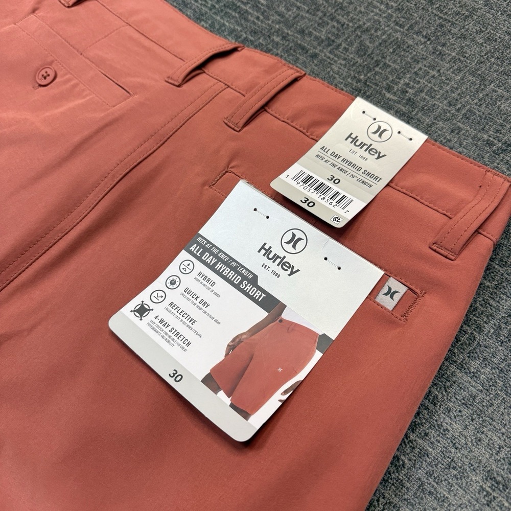 Hurley All Day Hybrid Shorts Mens 30 Redwood Quick Dry‎ Reflective NWT